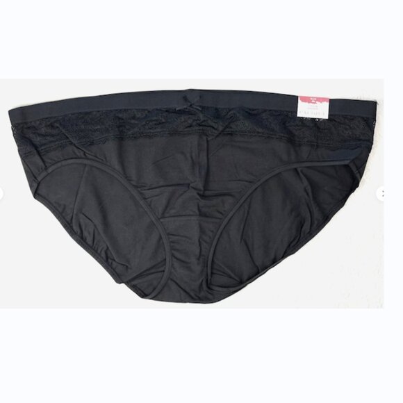 Cacique Black Hipster Panties 18/20 Lace Waist NWT - Picture 1 of 4